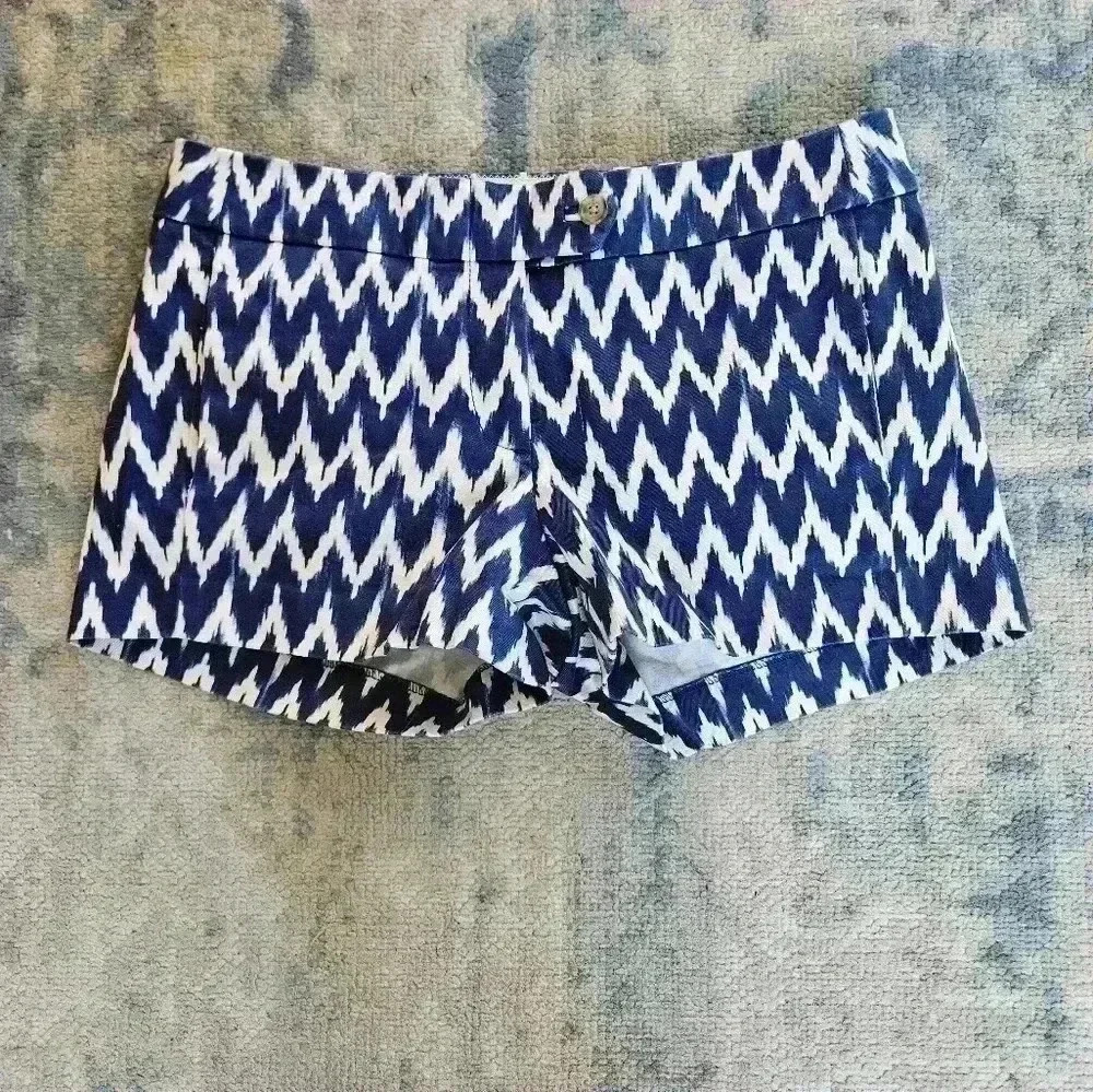 J. Crew Stretch Chino Geometric Printed Multicolored Shorts Sz 0